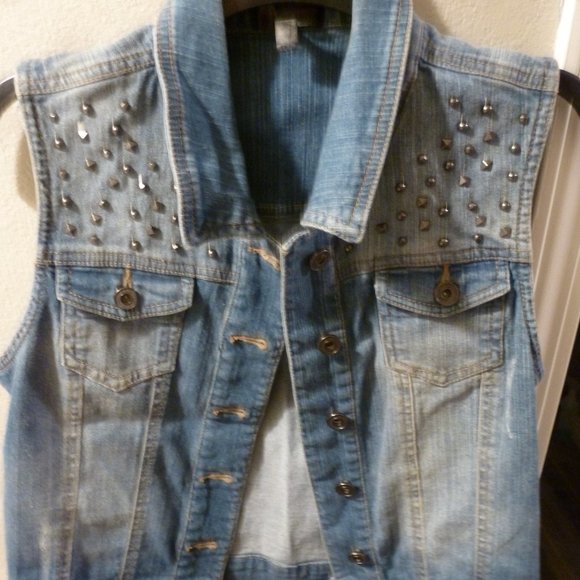 Fire Los Angeles Studed Denim Jeans Vest - Picture 8 of 9